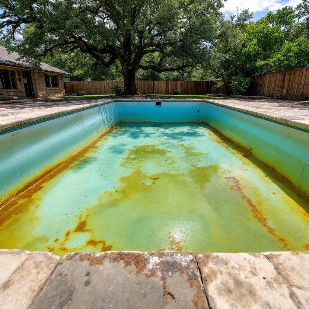 Alamo Heights pool before resurfacing