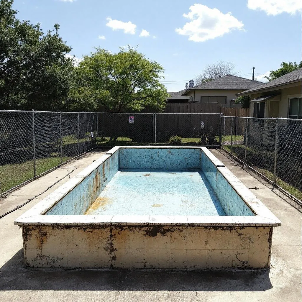 Helotes pool before resurfacing