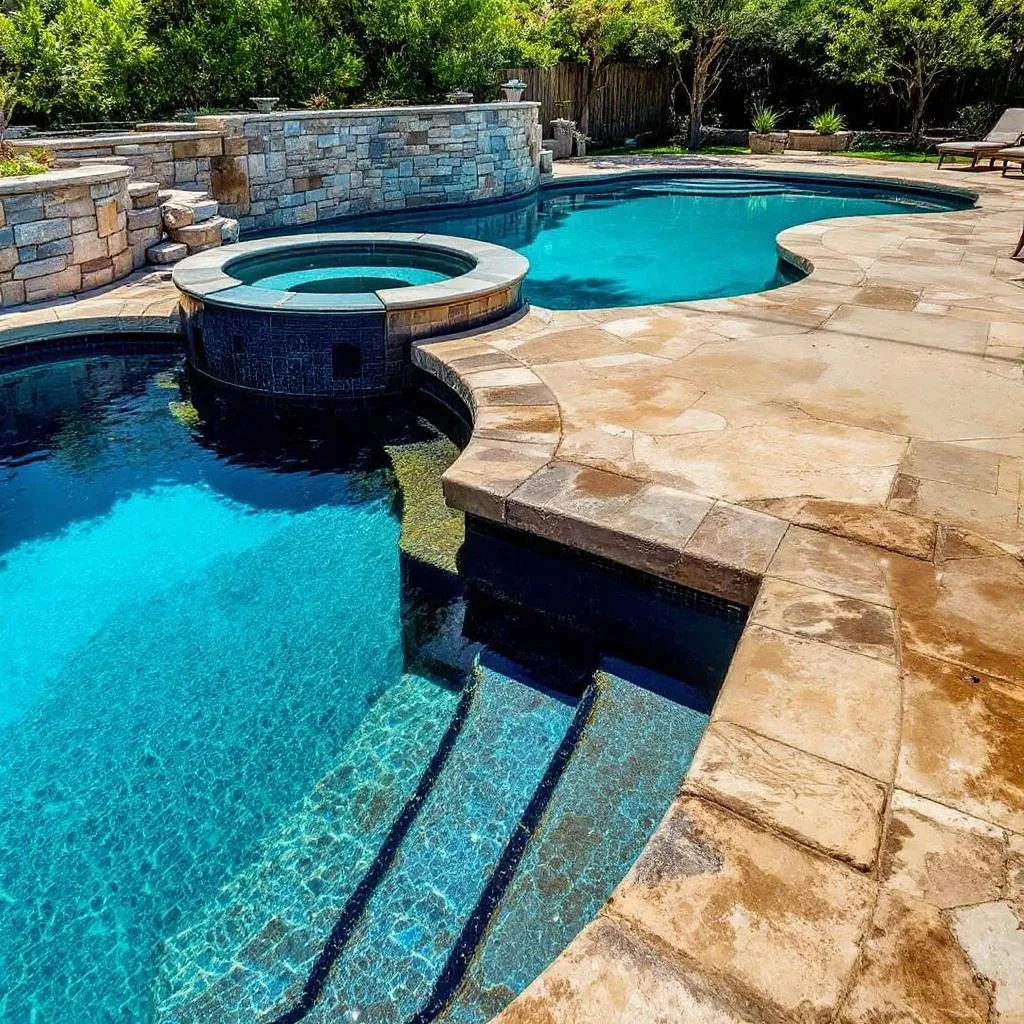 Boerne pool before resurfacing