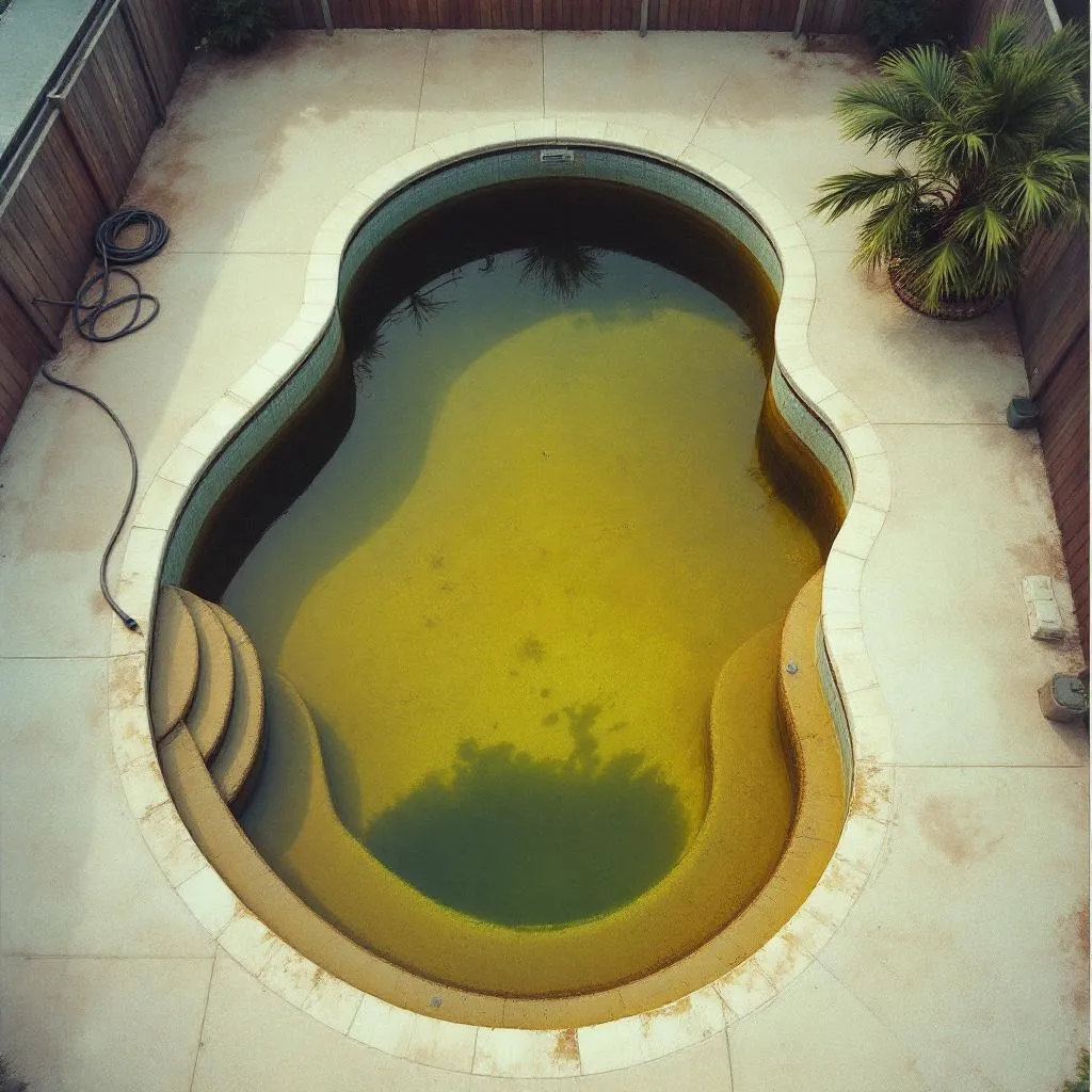 Before: worn plaster pool in Alamo Heights