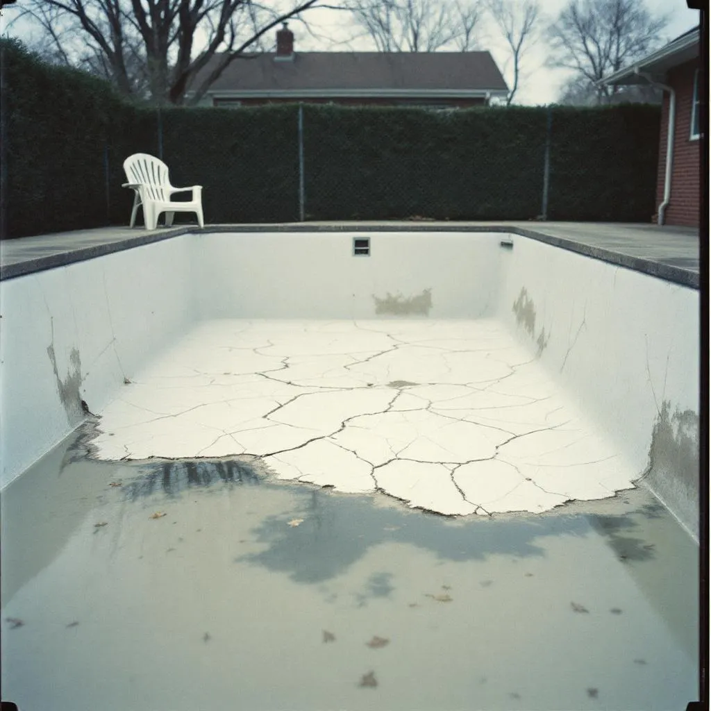 Before: cracked pool in Stone Oak