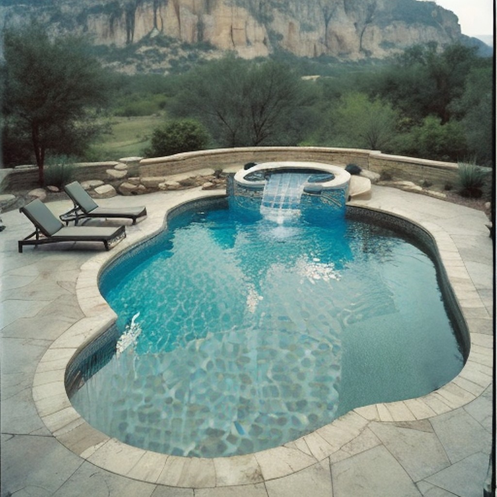 Pool with Hill Country landscaping