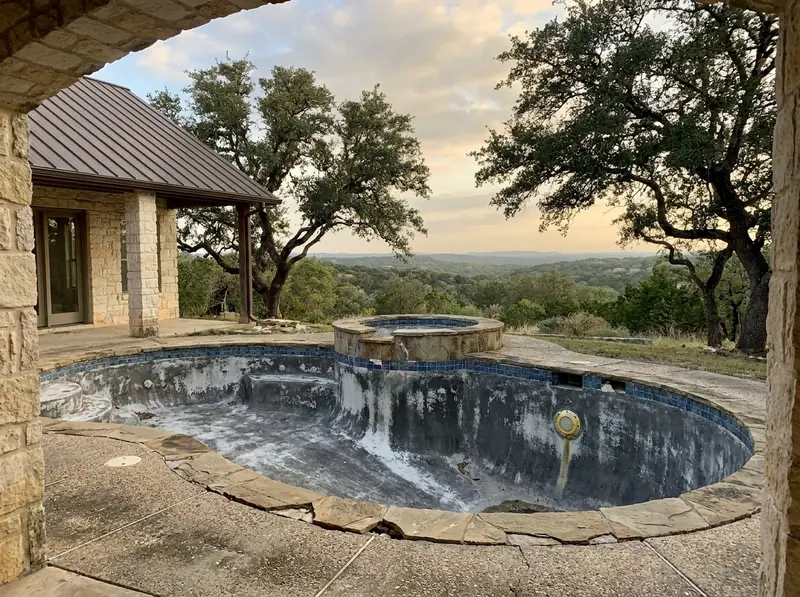 Boerne pool before resurfacing