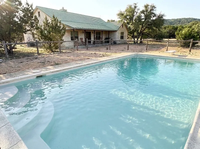 Helotes pool after replastering