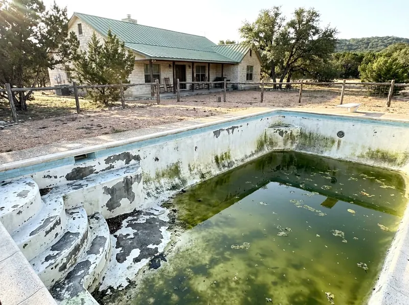 Helotes pool before resurfacing