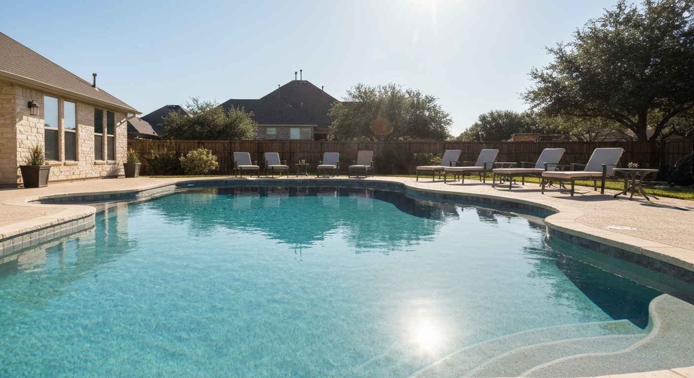 Pool resurfacing in Stone Oak, Texas