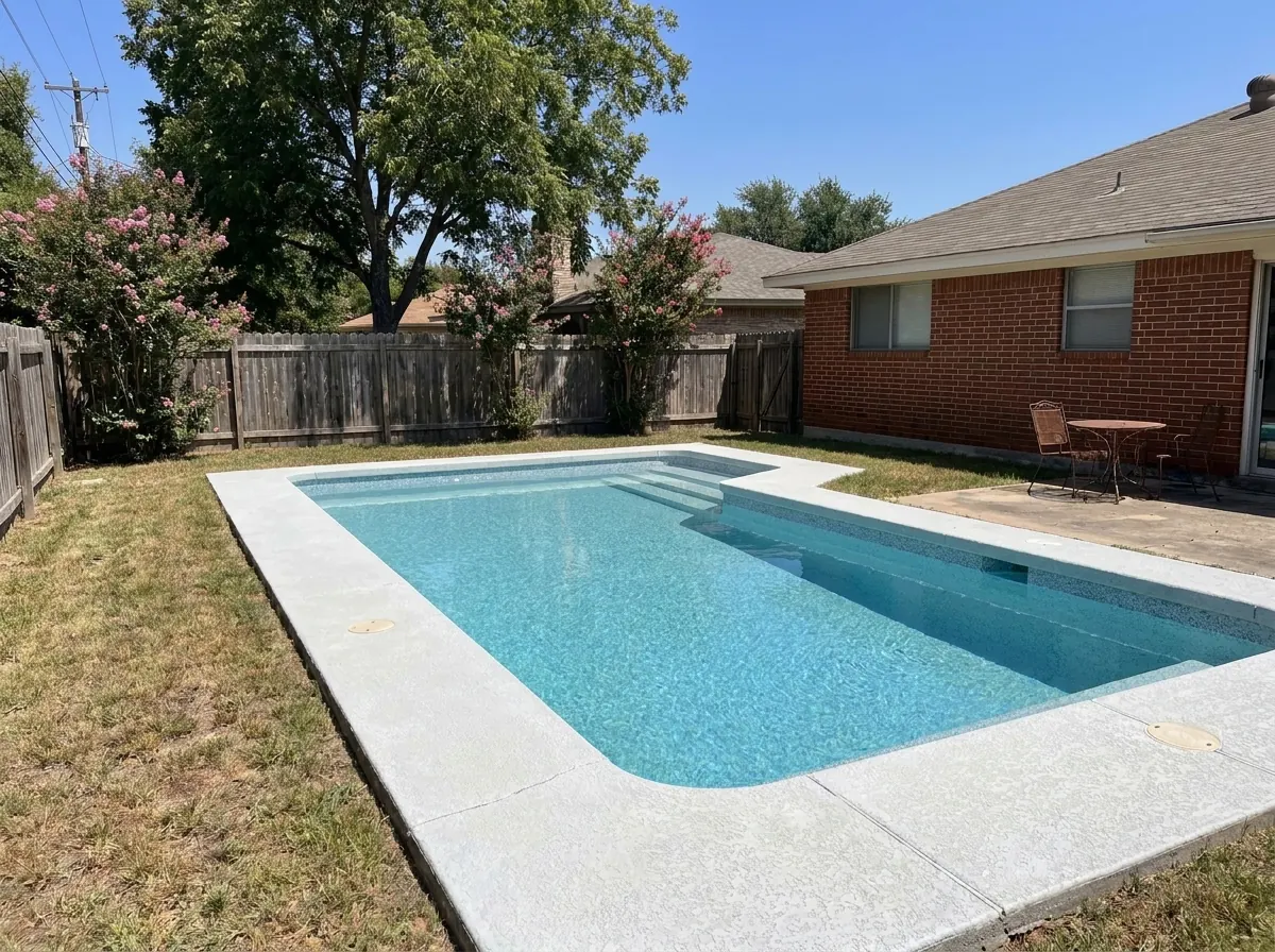 San Antonio pool after quartz resurfacing