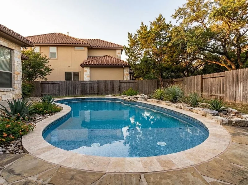 Stone Oak pool after quartz resurfacing